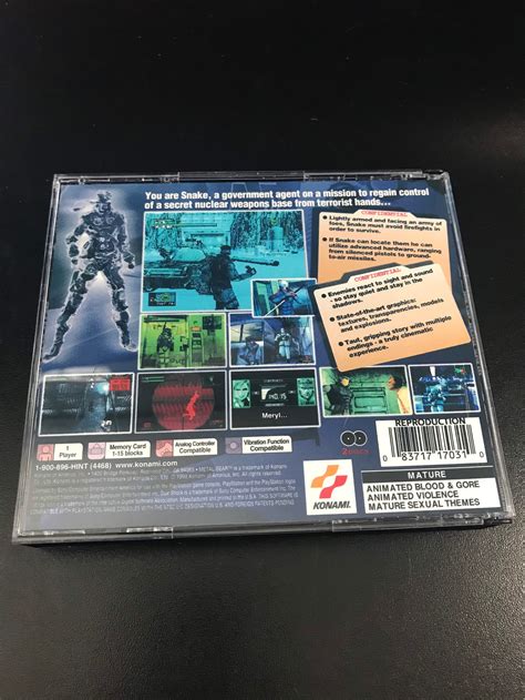 metal gear solid long box or jewel case|Metal Gear Solid Long Box PS1 (PlayStation, 1998) Complete .